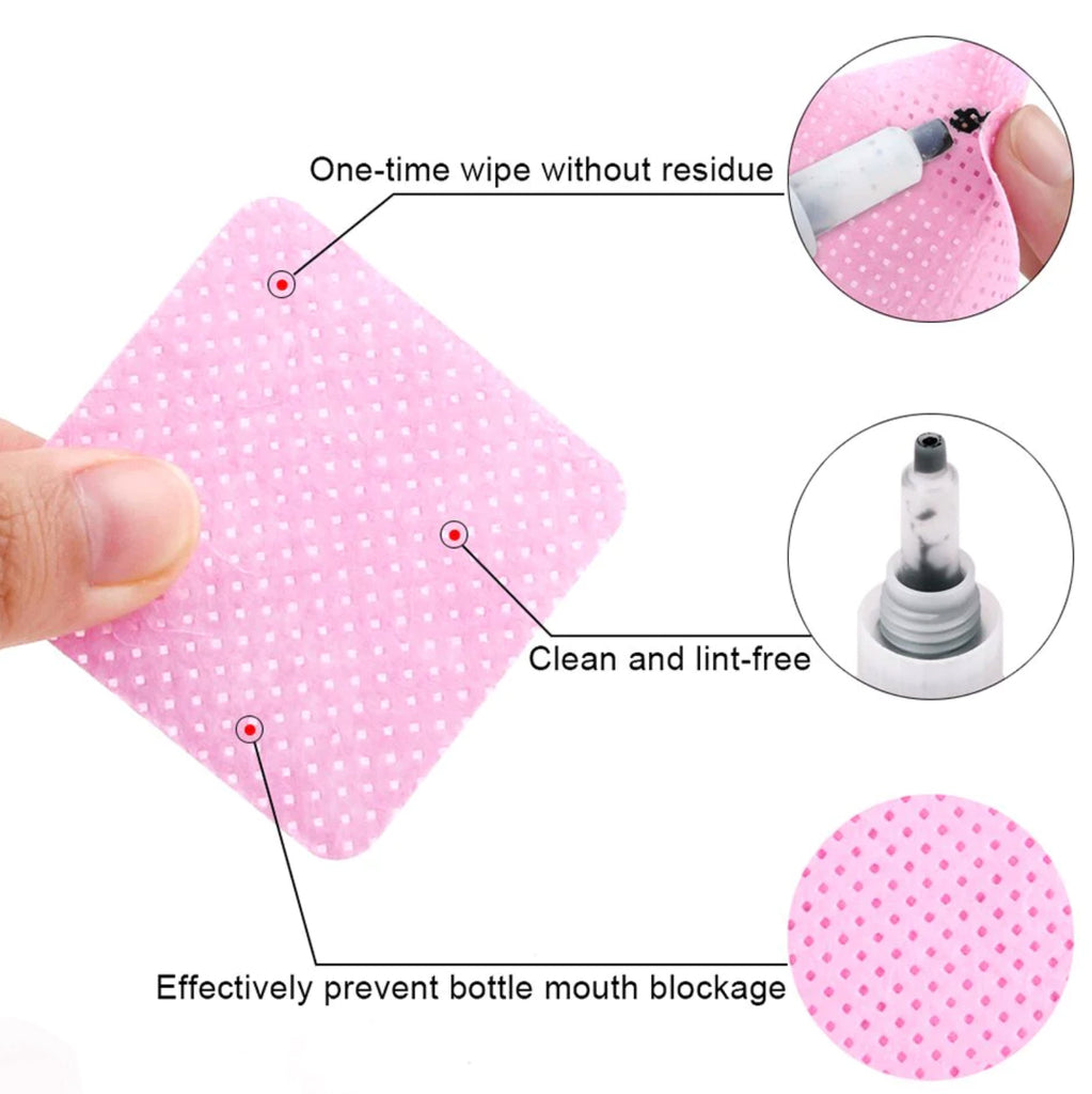 ADHESIVE REMOVER NOZZLE WIPES - PINK - 170PK - LINT FREE