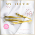 LAVISH GOLD VETUS TWEEZER BUNDLE PACK - 4PK + TWEEZER CLEANER