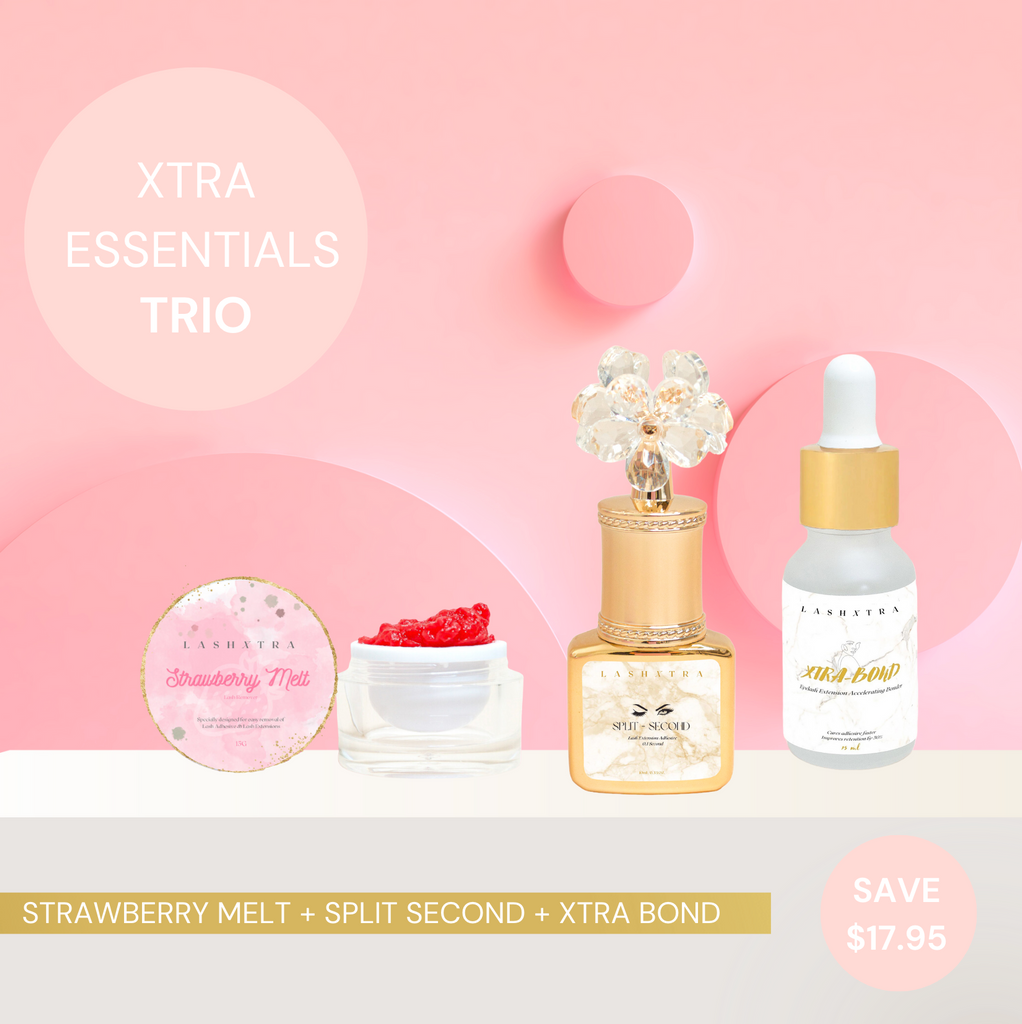 XTRA ESSENTIALS TRIO - SPLIT SECOND ADHESIVE + XTRA BOND + STRAWBERRY MELT REMOVER