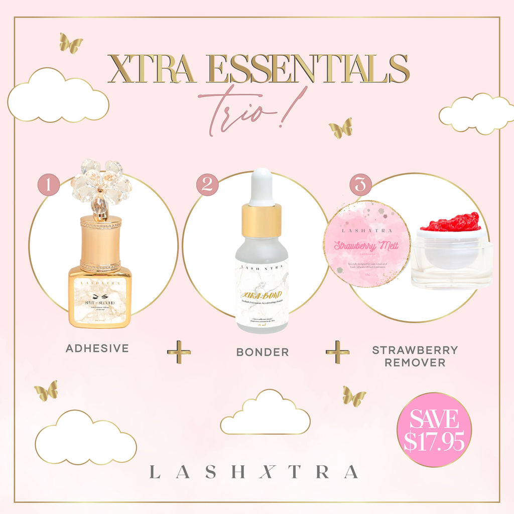 XTRA ESSENTIALS TRIO - SPLIT SECOND ADHESIVE + XTRA BOND + STRAWBERRY MELT REMOVER